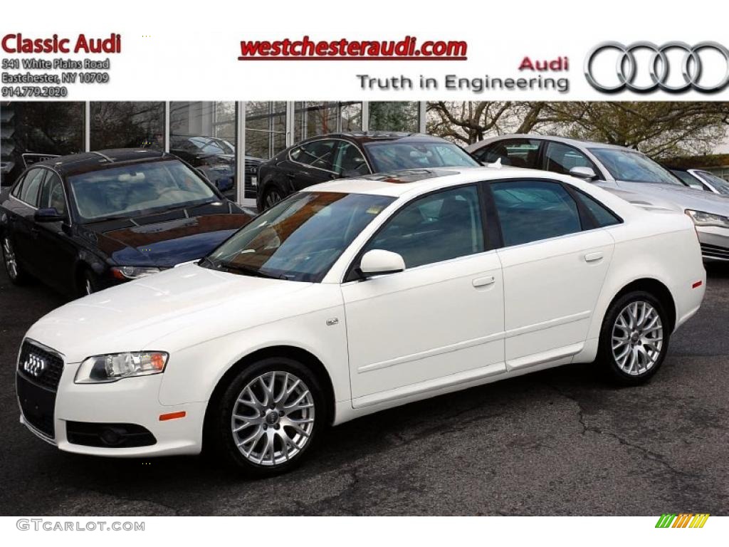 2008 A4 2.0T quattro S-Line Sedan - Ibis White / Black photo #1