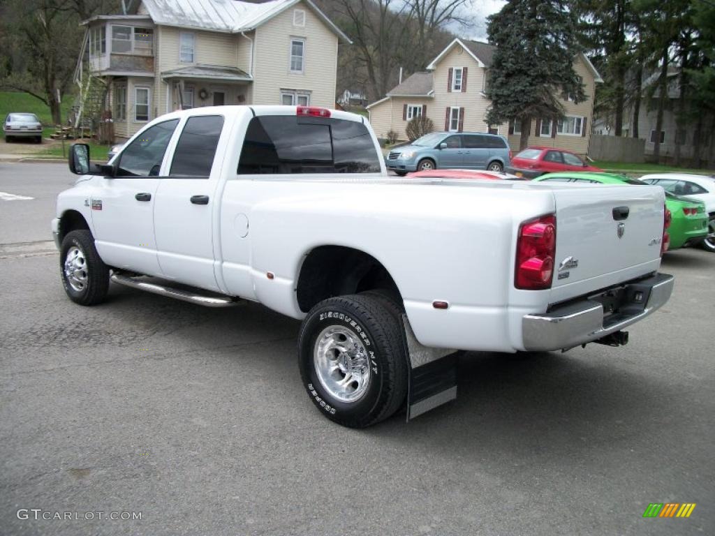 Bright White 2008 Dodge Ram 3500 Big Horn Edition Quad Cab 4x4 Dually Exterior Photo #48671082