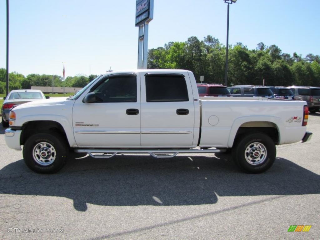 2005 Sierra 2500HD SLT Crew Cab 4x4 - Summit White / Neutral photo #4