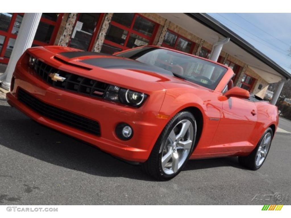 2011 Camaro SS/RS Convertible - Inferno Orange Metallic / Inferno Orange/Black photo #1