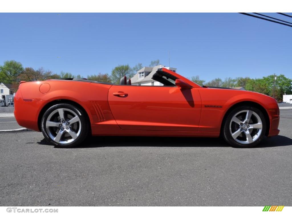 2011 Camaro SS/RS Convertible - Inferno Orange Metallic / Inferno Orange/Black photo #39