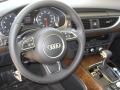 2012 Audi A7 Nougat Brown Interior Steering Wheel Photo