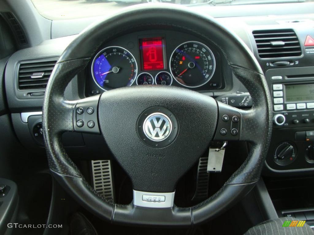 2008 Volkswagen GTI 2 Door Interlagos Plaid Cloth Steering Wheel Photo #48678655