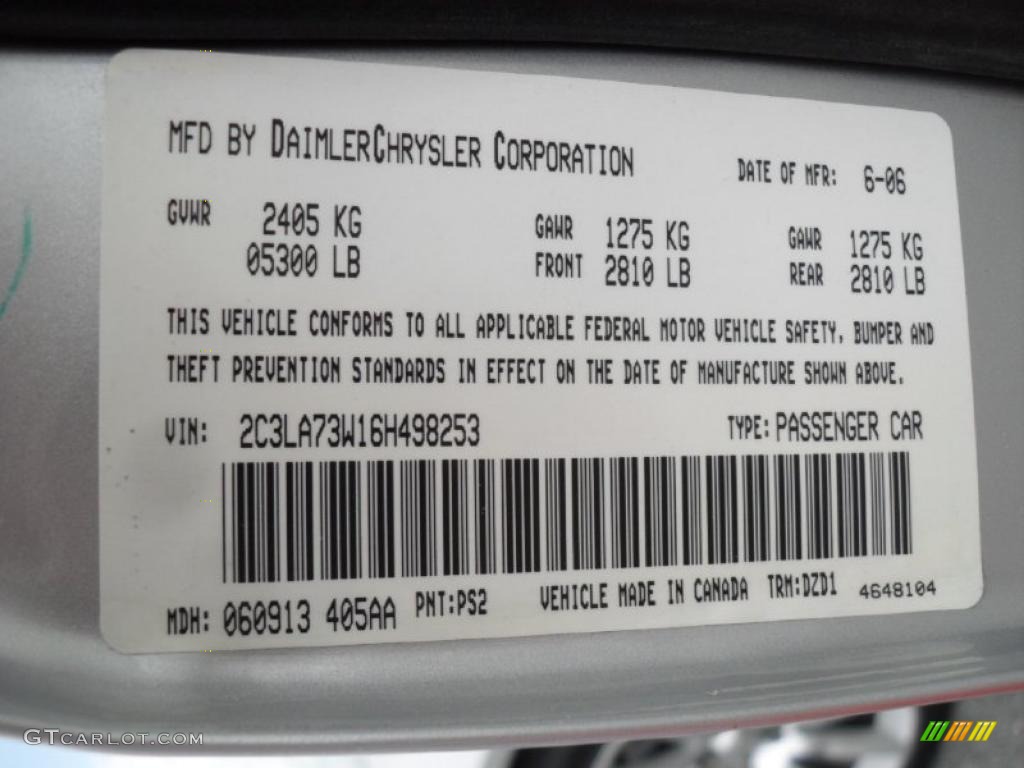 2006 300 Color Code PS2 for Bright Silver Metallic Photo #48680525