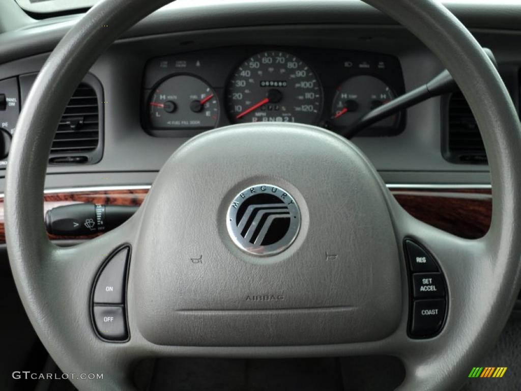 2002 Mercury Grand Marquis GS Light Graphite Grey Steering Wheel Photo #48684782