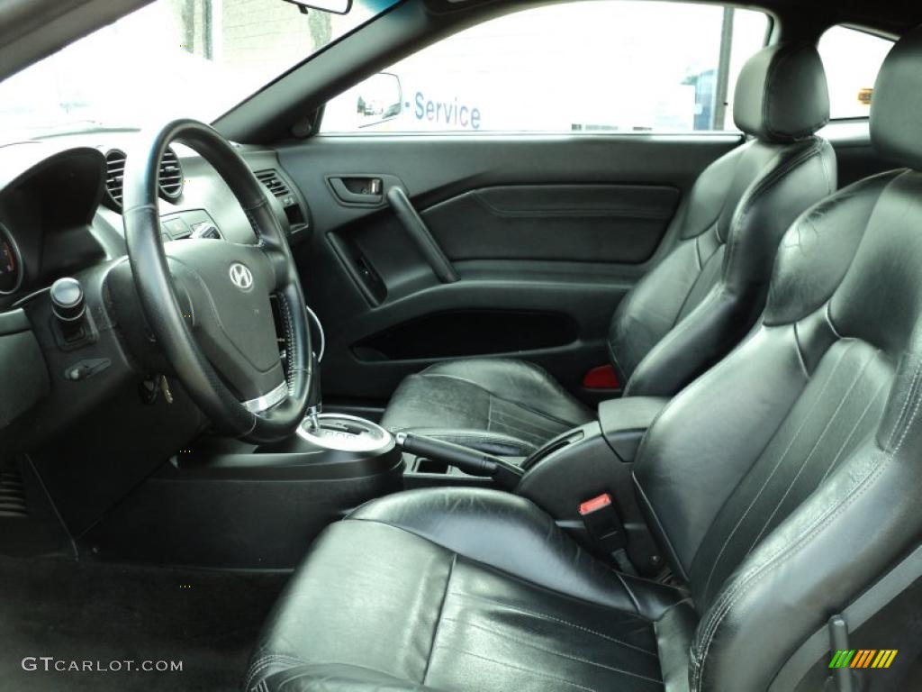Black Interior 2003 Hyundai Tiburon GT V6 Photo #48685154