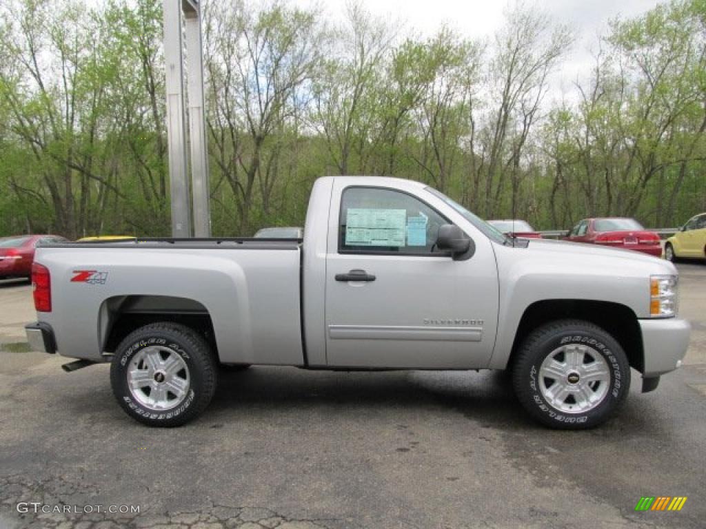 Sheer Silver Metallic 2011 Chevrolet Silverado 1500 LT Regular Cab 4x4 Exterior Photo #48685529