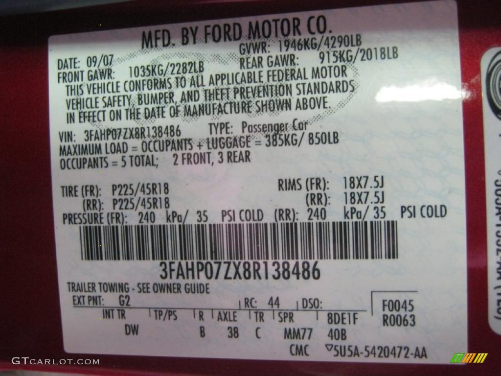 2009 Sable Premier Sedan - Sangria Red Metallic / Charcoal Black photo #24