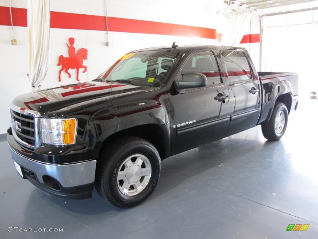 2008 Sierra 1500 SLE Crew Cab - Onyx Black / Ebony photo #1