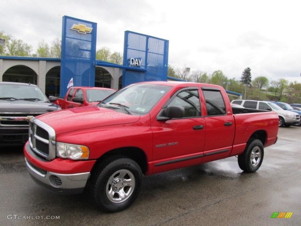 2002 Ram 1500 SLT Quad Cab 4x4 - Flame Red / Dark Slate Gray photo #1