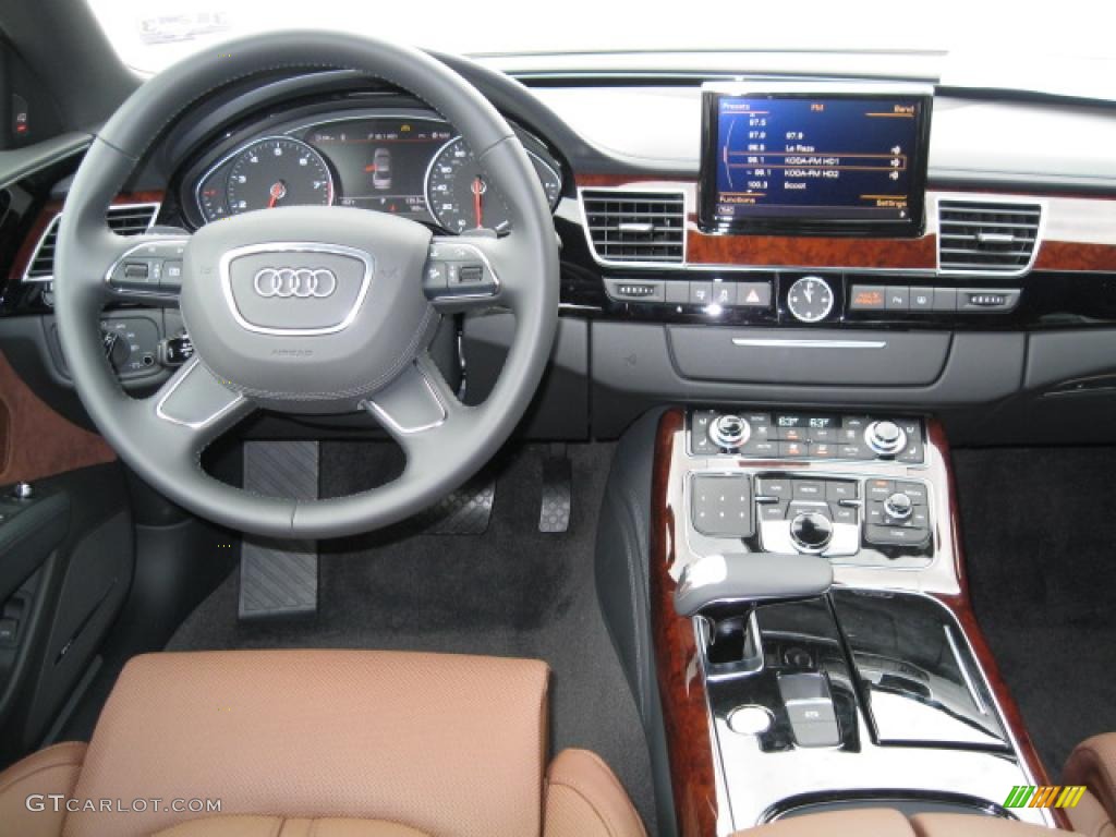 2011 Audi A8 L 4.2 FSI quattro Nougat Brown Dashboard Photo #48698614