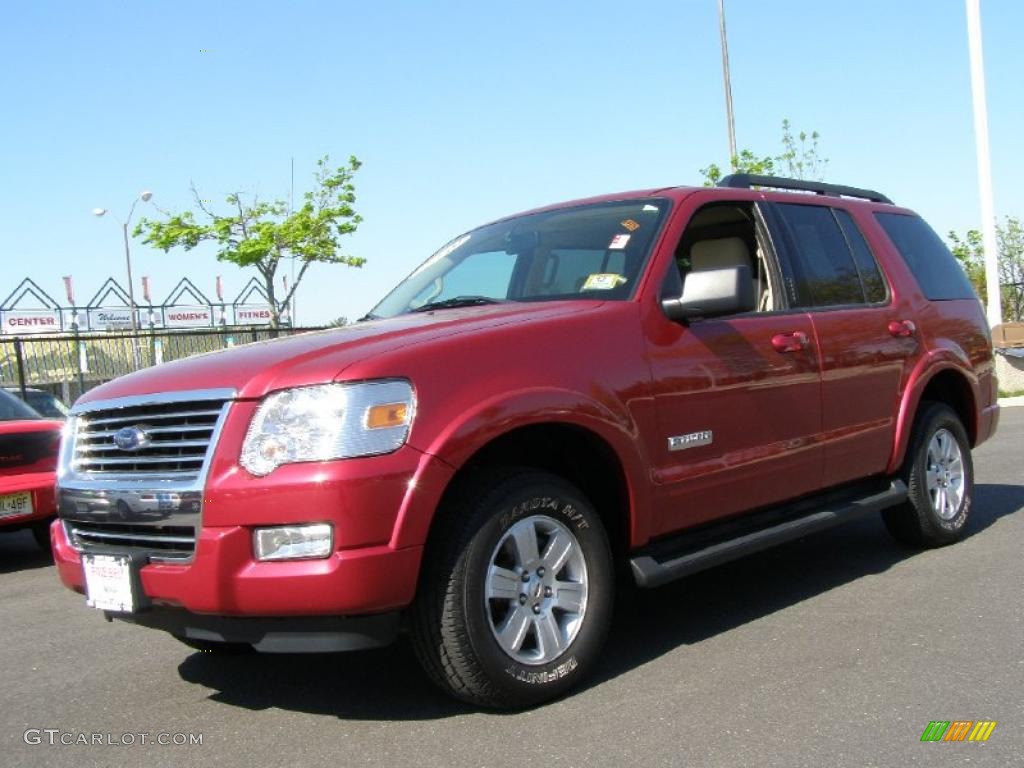 2008 Explorer XLT 4x4 - Redfire Metallic / Camel photo #1