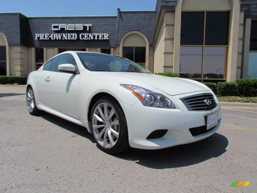 2008 G 37 S Sport Coupe - Ivory Pearl White / Stone photo #1