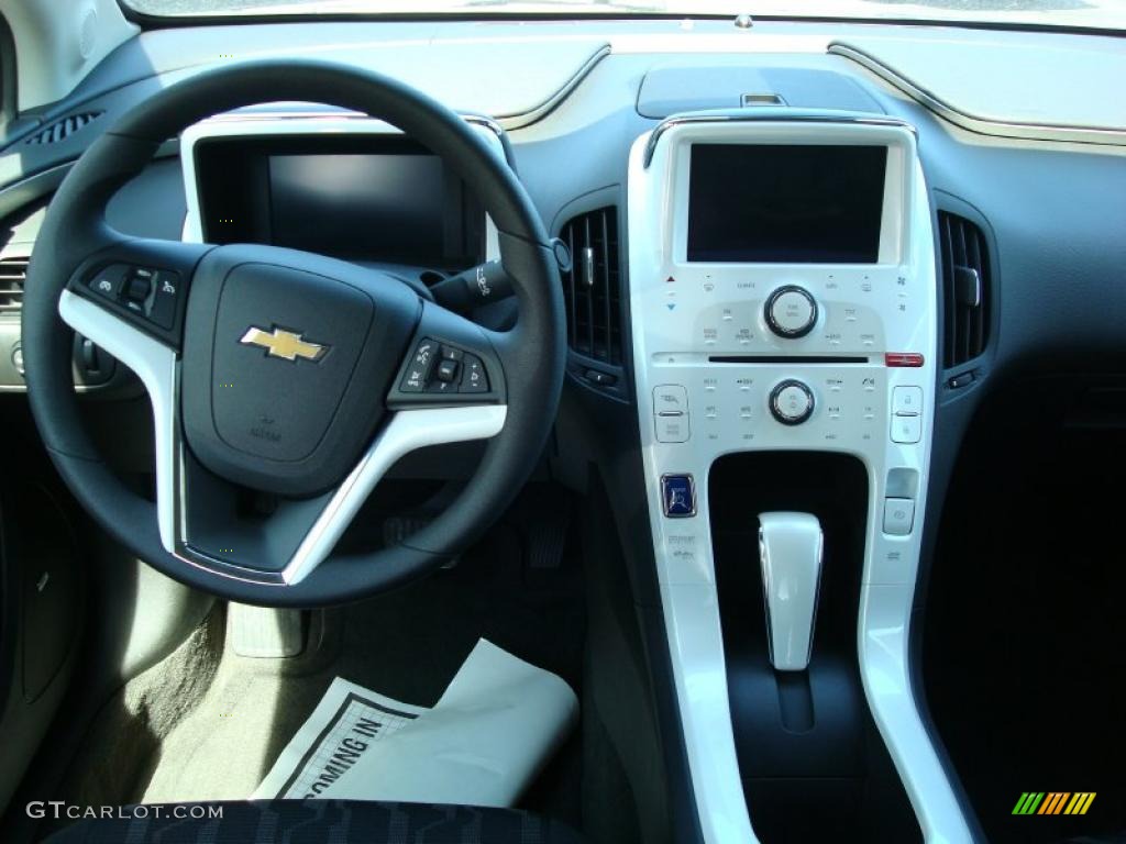 2011 Chevrolet Volt Hatchback Jet Black/Ceramic White Dashboard Photo #48702418