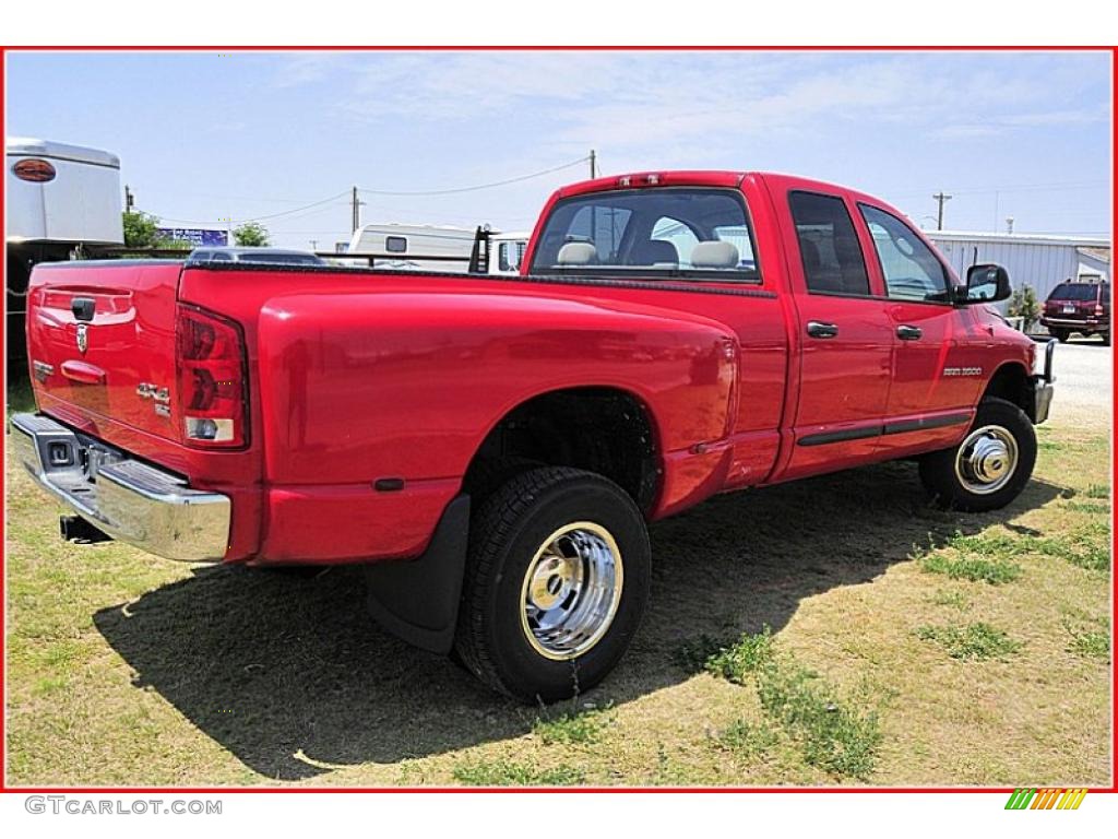 2004 Ram 3500 SLT Quad Cab 4x4 Dually - Flame Red / Dark Slate Gray photo #7