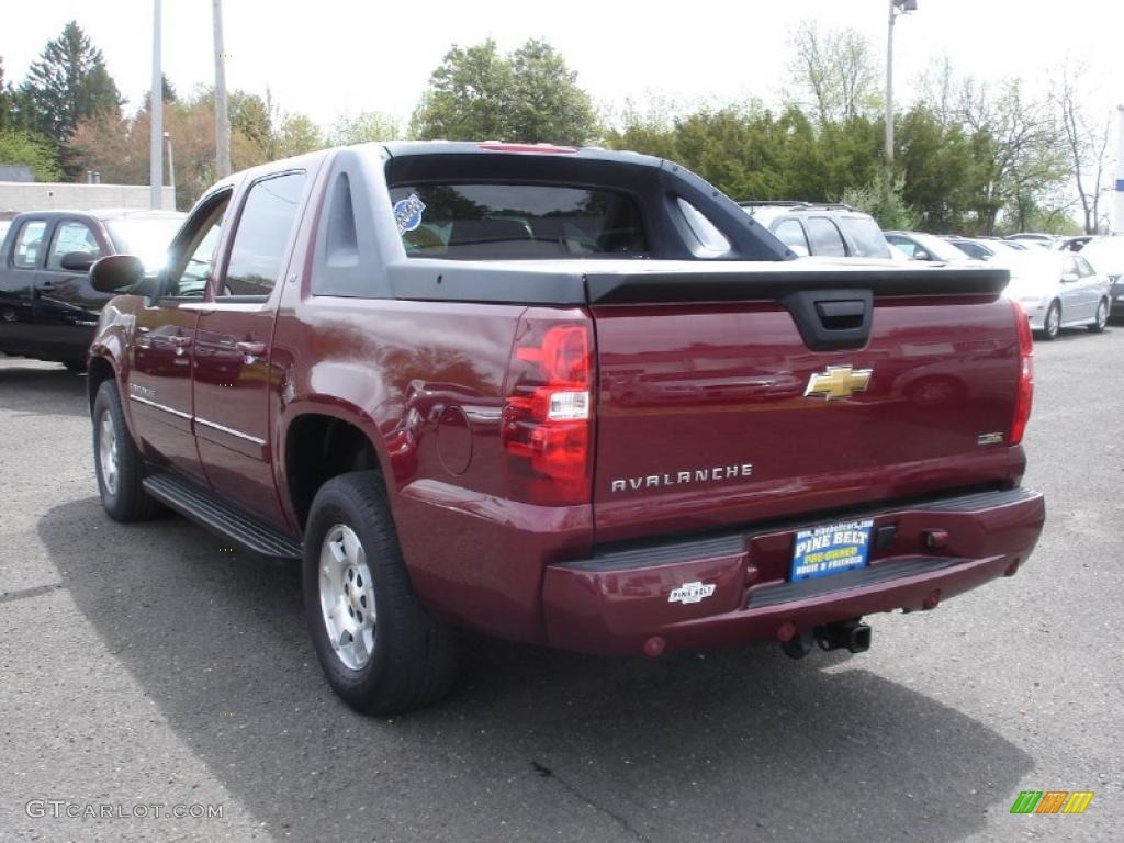 2008 Avalanche LT 4x4 - Deep Ruby Red Metallic / Ebony/Light Cashmere photo #6