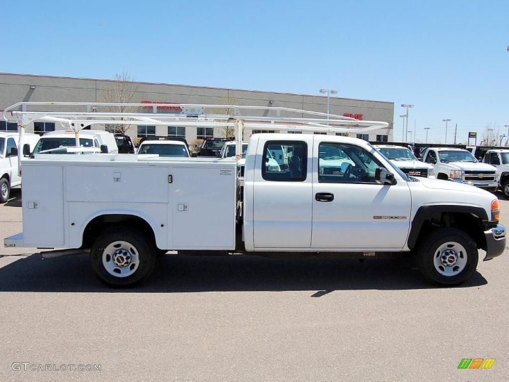 2007 Sierra 2500HD Classic Extended Cab 4x4 Utility Truck - Summit White / Dark Charcoal photo #7