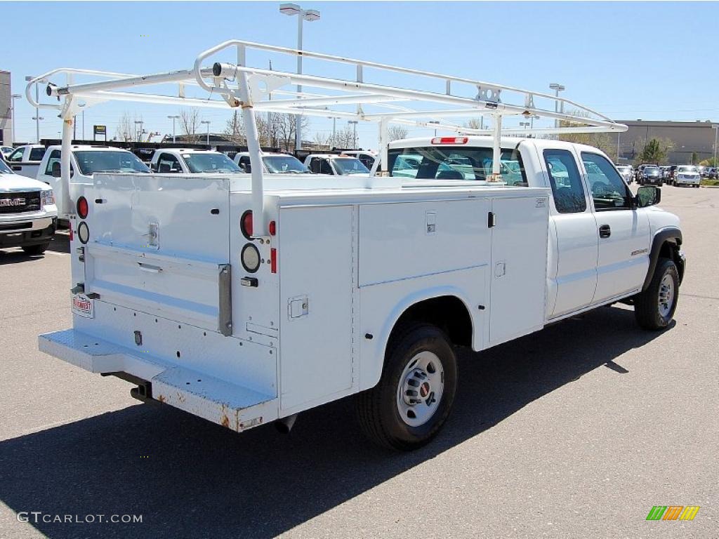 2007 Sierra 2500HD Classic Extended Cab 4x4 Utility Truck - Summit White / Dark Charcoal photo #9