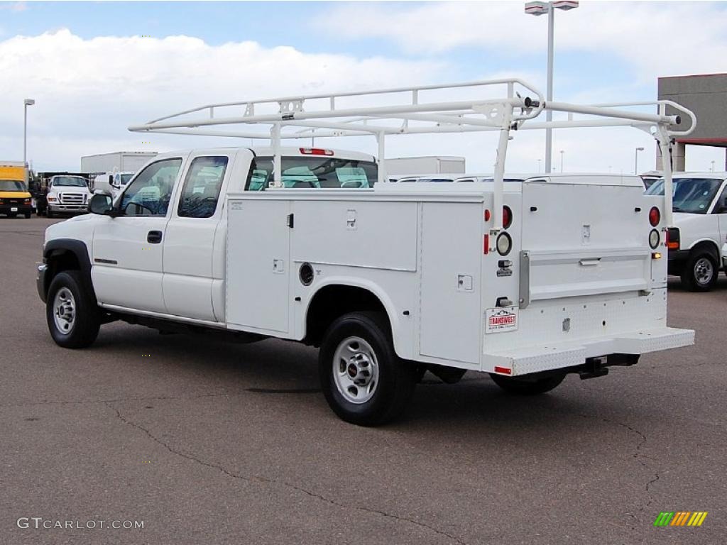 2007 Sierra 2500HD Classic Extended Cab 4x4 Utility Truck - Summit White / Dark Charcoal photo #4