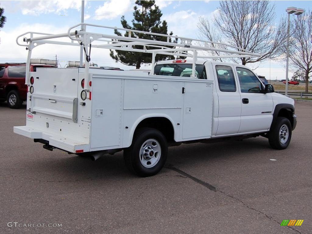 2007 Sierra 2500HD Classic Extended Cab 4x4 Utility Truck - Summit White / Dark Charcoal photo #6