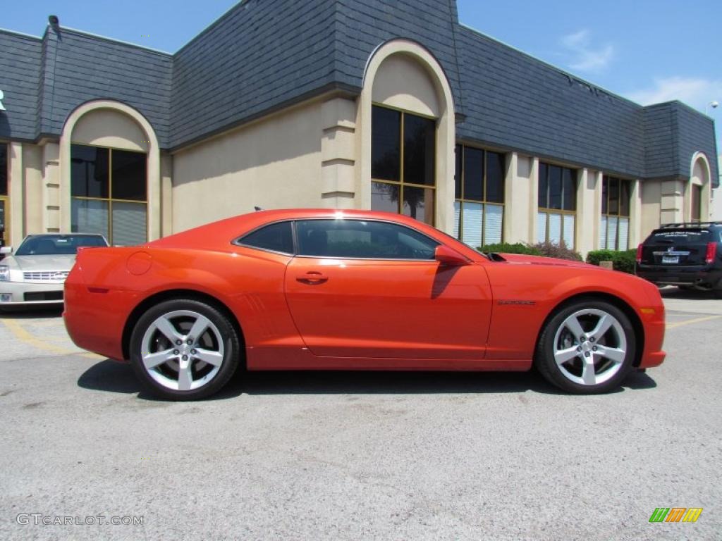 Inferno Orange Metallic 2010 Chevrolet Camaro SS Coupe Exterior Photo #48706696