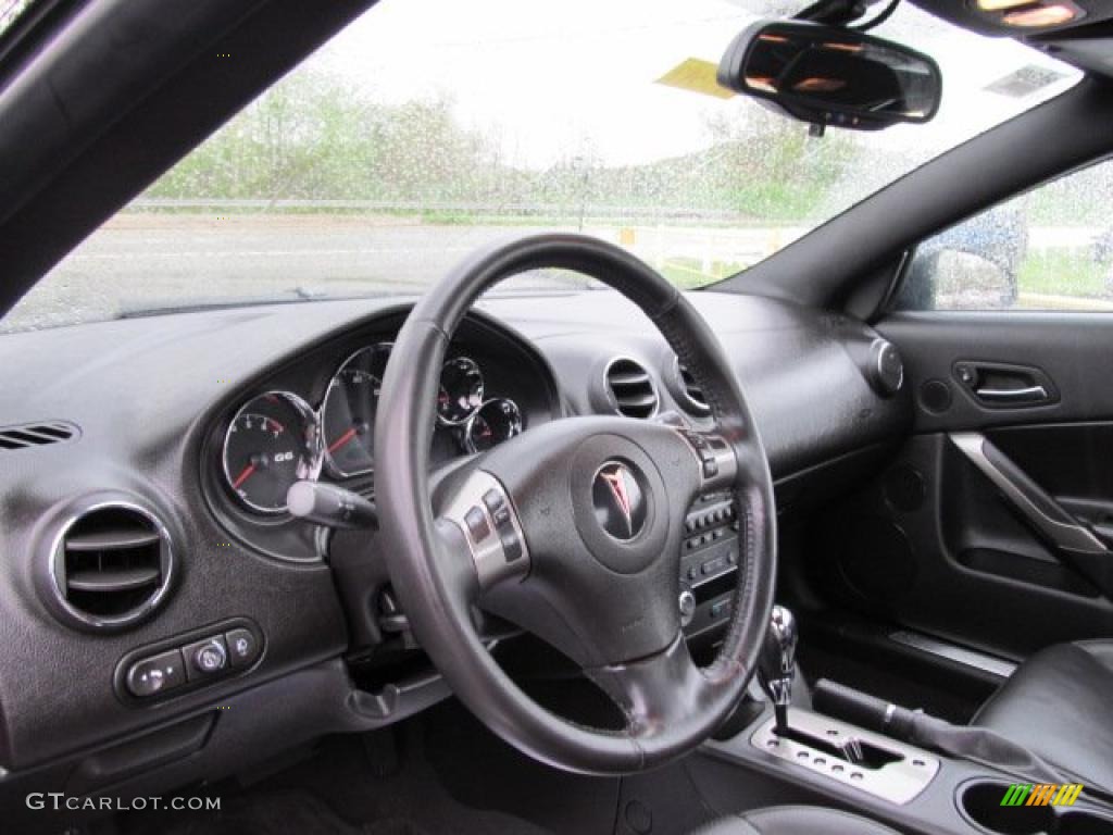 2008 Pontiac G6 GT Convertible Ebony Black Steering Wheel Photo #48707848