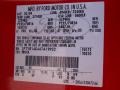 E4: Bright Red 2004 Ford Ranger Edge SuperCab Color Code