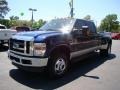 2008 Dark Blue Pearl Metallic Ford F350 Super Duty Lariat Crew Cab 4x4 Dually  photo #4