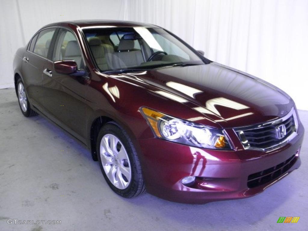 2008 Accord EX-L V6 Sedan - Basque Red Pearl / Ivory photo #1