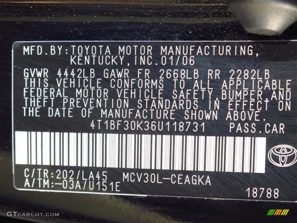 2006 Camry XLE V6 - Black / Beige photo #19