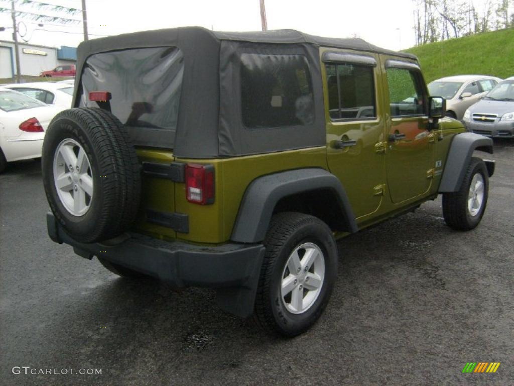 2008 Wrangler Unlimited X 4x4 - Rescue Green Metallic / Dark Slate Gray/Med Slate Gray photo #7