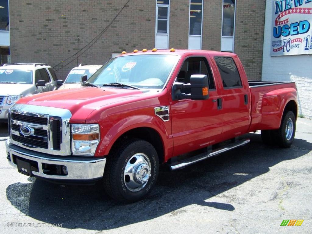 2010 F350 Super Duty XLT Crew Cab Dually - Vermillion Red / Medium Stone photo #1