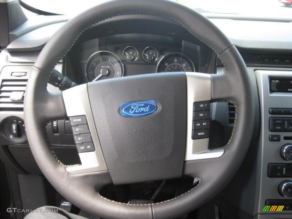 2011 Ford Flex SE Medium Light Stone Steering Wheel Photo #48717247