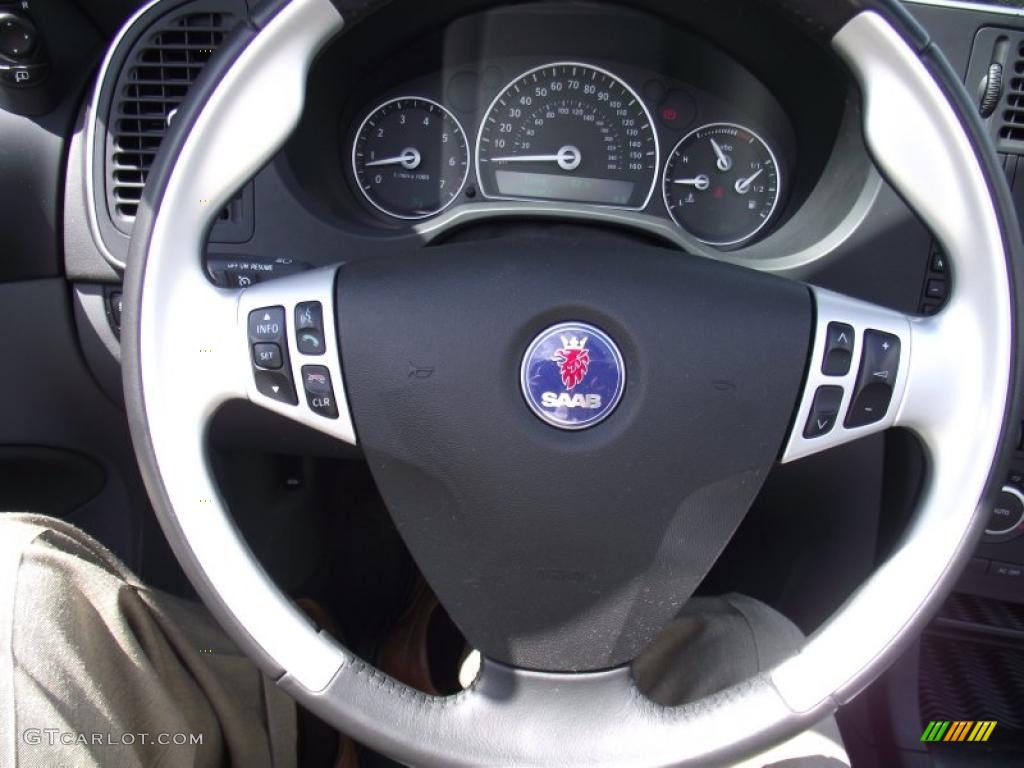 2007 Saab 93 Aero Convertible Gray Steering Wheel Photo 48718970