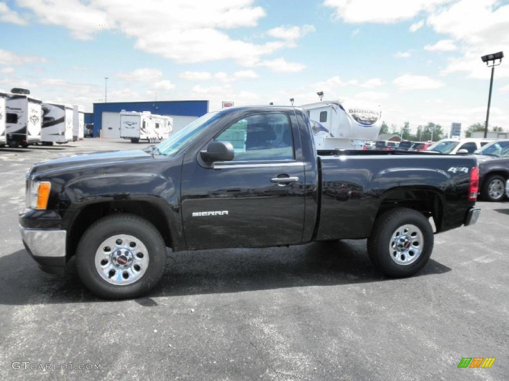 Onyx Black 2011 GMC Sierra 1500 Regular Cab 4x4 Exterior Photo #48719513