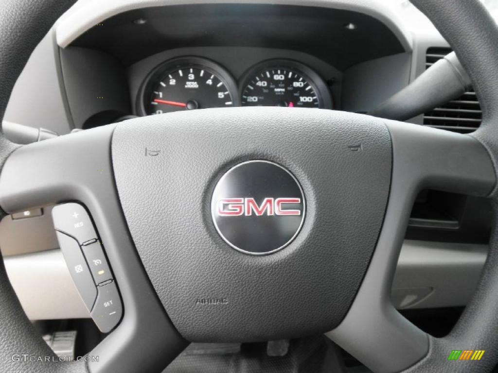 2011 GMC Sierra 1500 Regular Cab 4x4 Dark Titanium Steering Wheel Photo #48719558