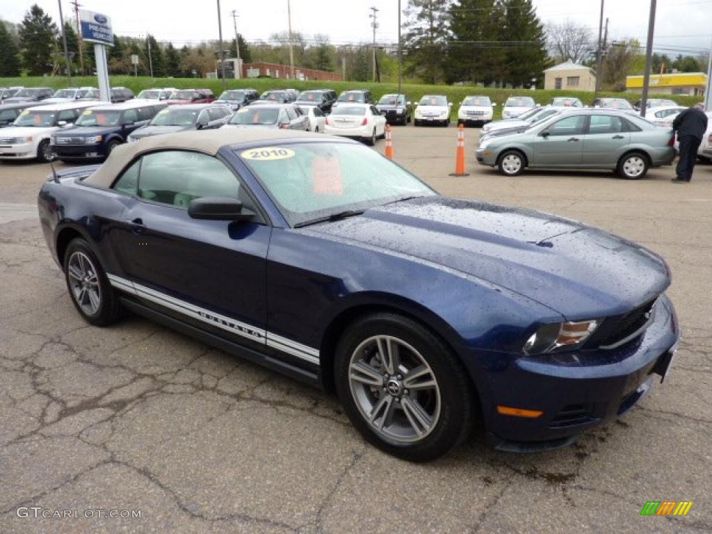 2010 Mustang V6 Premium Convertible - Kona Blue Metallic / Stone photo #6