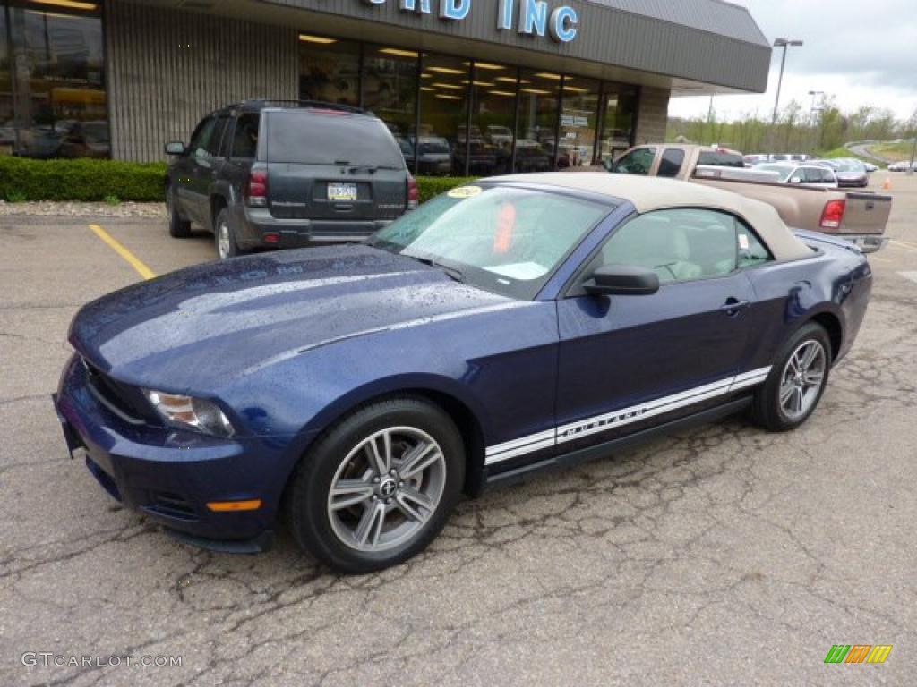2010 Mustang V6 Premium Convertible - Kona Blue Metallic / Stone photo #8