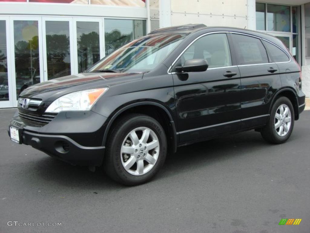 2008 CR-V EX 4WD - Nighthawk Black Pearl / Ivory photo #6