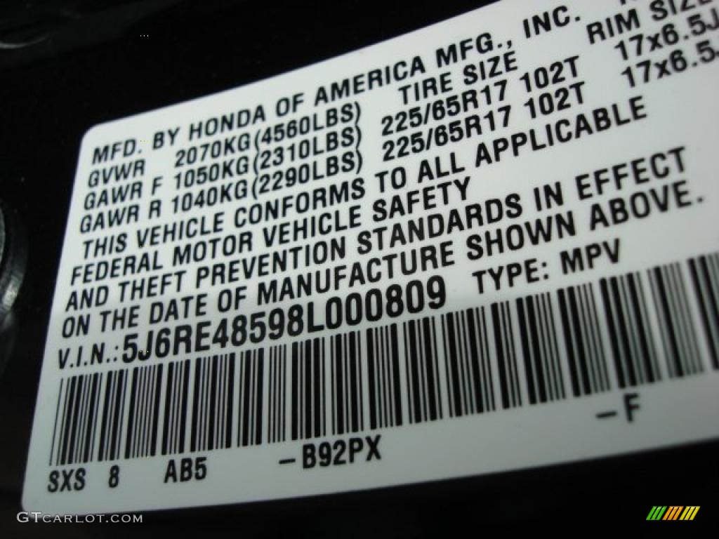 2008 CR-V EX 4WD - Nighthawk Black Pearl / Ivory photo #22