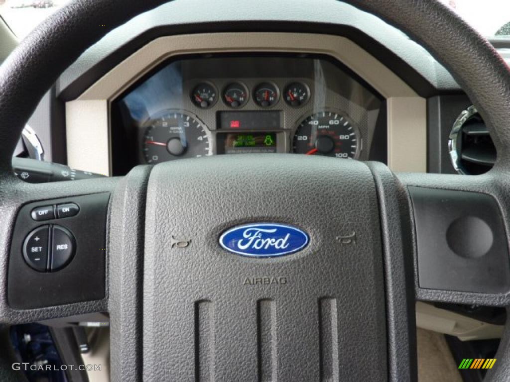 2008 Ford F350 Super Duty XLT SuperCab 4x4 Medium Stone Steering Wheel Photo #48724112