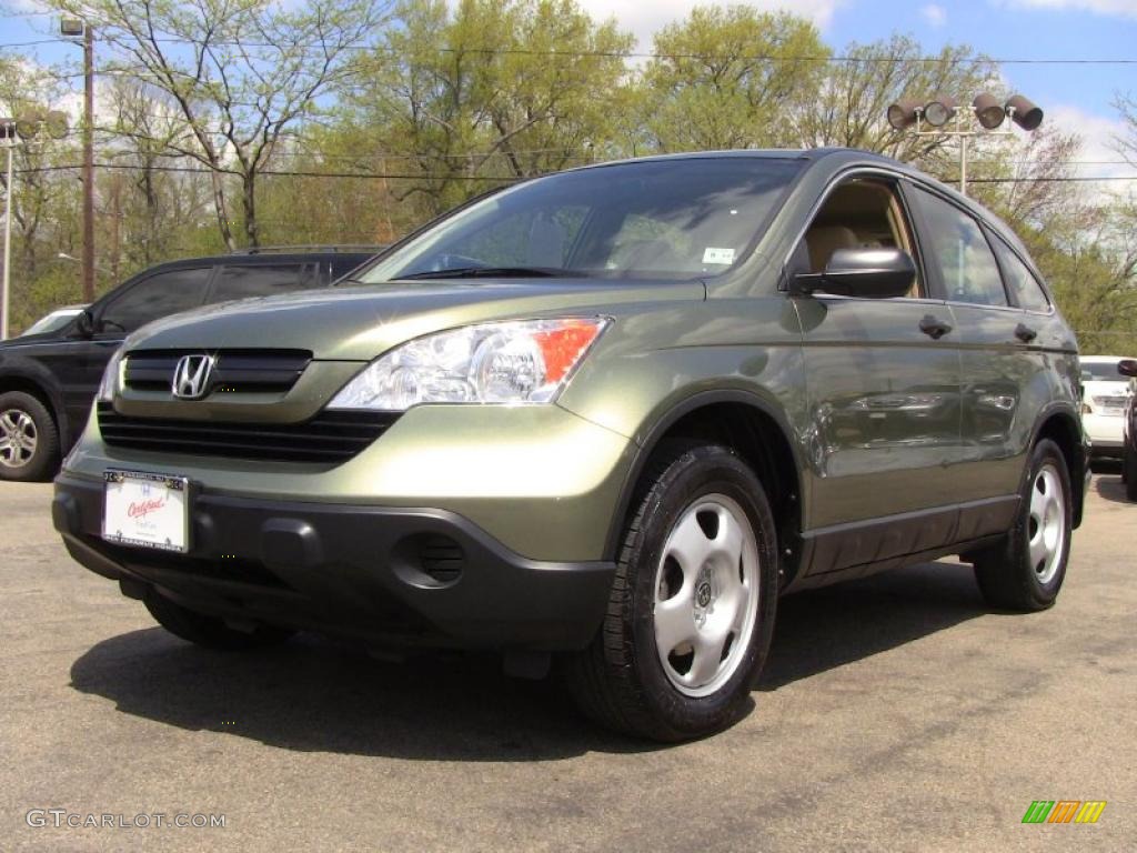 2008 CR-V LX 4WD - Green Tea Metallic / Ivory photo #4