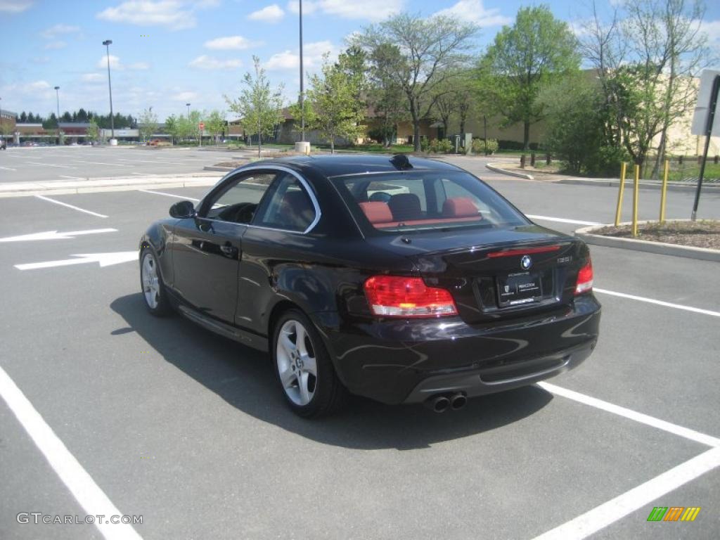 2008 1 Series 135i Coupe - Jet Black / Coral Red photo #4