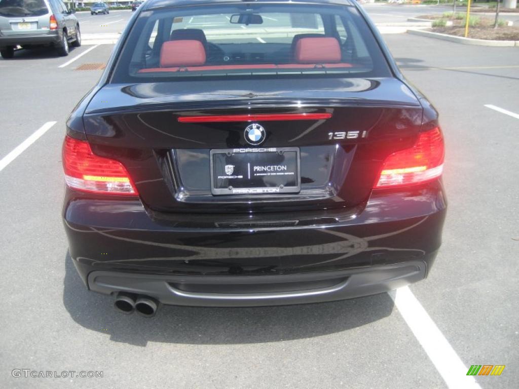 2008 1 Series 135i Coupe - Jet Black / Coral Red photo #10