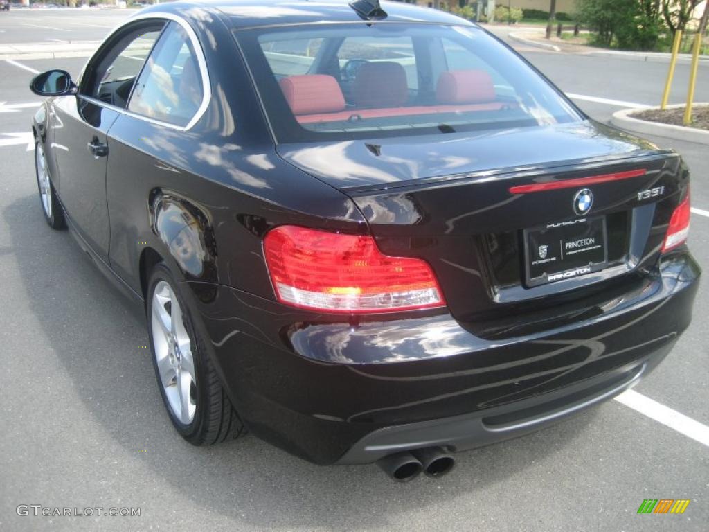 2008 1 Series 135i Coupe - Jet Black / Coral Red photo #11