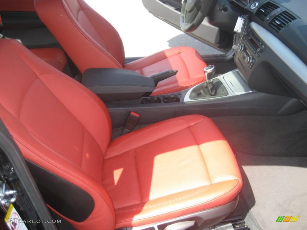 2008 1 Series 135i Coupe - Jet Black / Coral Red photo #19