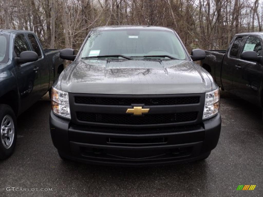 2011 Silverado 1500 Extended Cab 4x4 - Steel Green Metallic / Dark Titanium photo #2