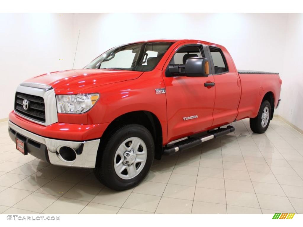 2008 Tundra Double Cab 4x4 - Radiant Red / Graphite Gray photo #3