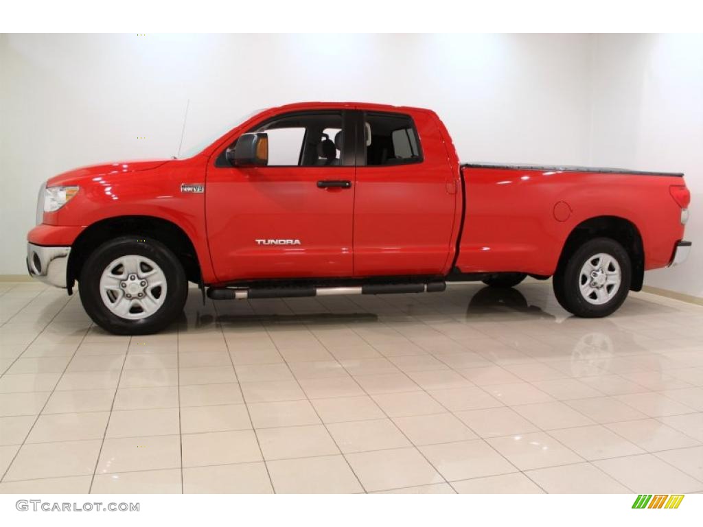 2008 Tundra Double Cab 4x4 - Radiant Red / Graphite Gray photo #4