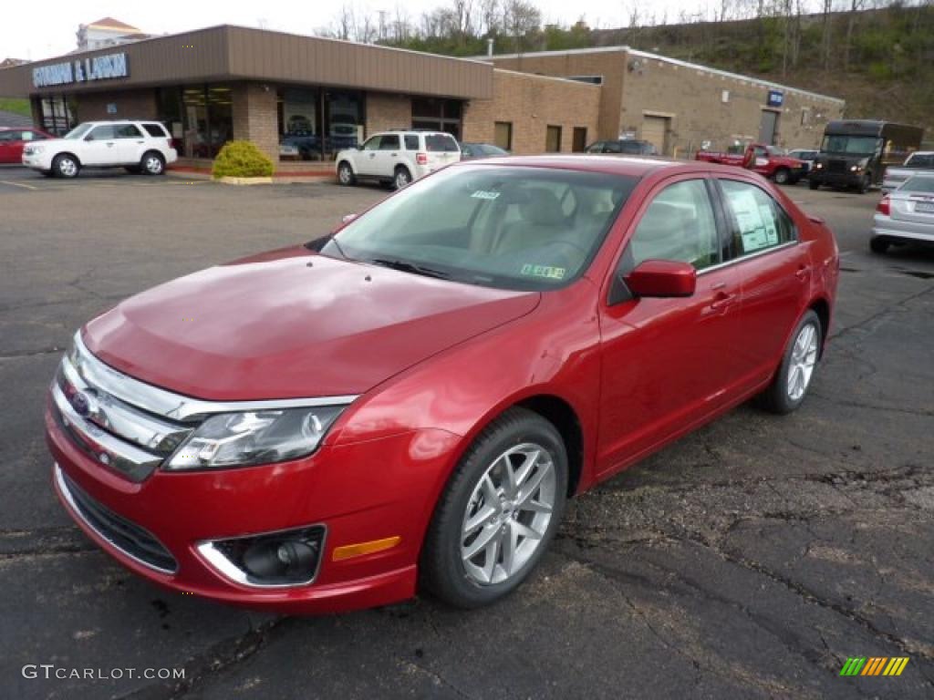 2011 Fusion SEL - Red Candy Metallic / Camel photo #5